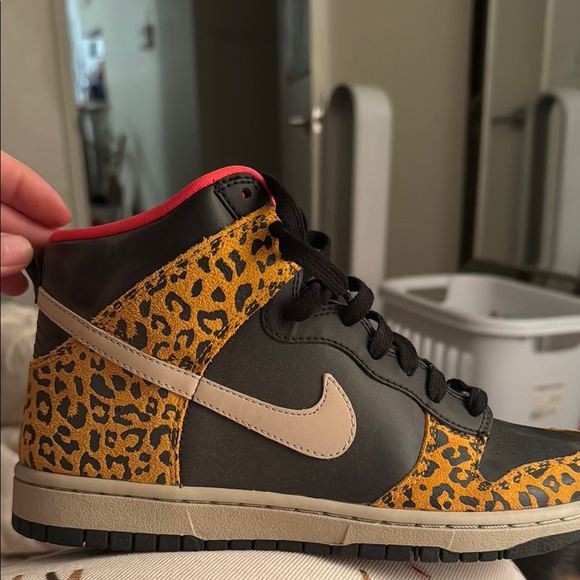 Nike Shoes - Nike Leopard Print High-Top Sneakers